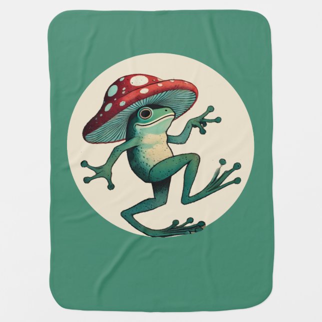 Mushroom Frog                                      Baby Blanket (Front)