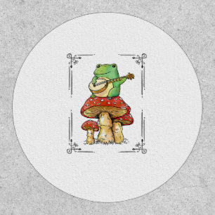 Mushroom Frog Goblincore Mycology Artistic Design Patch