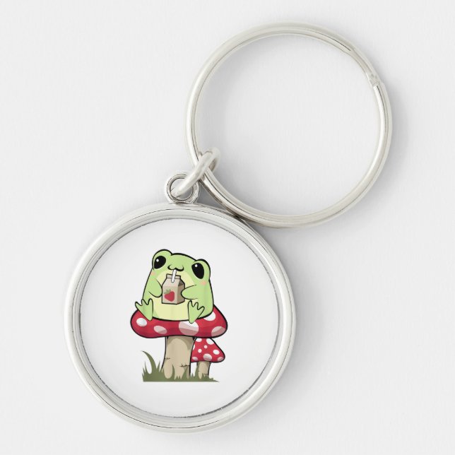 Mushroom Frog Goblincore Mycology Creative Style Keychain (Front)