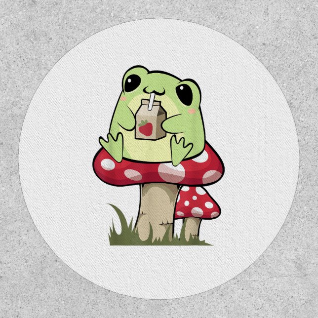 Mushroom Frog Goblincore Mycology Creative Style Patch (Front)