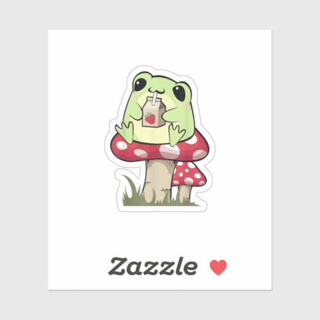 Mushroom Frog Goblincore Mycology Creative Style Sticker (Sheet)