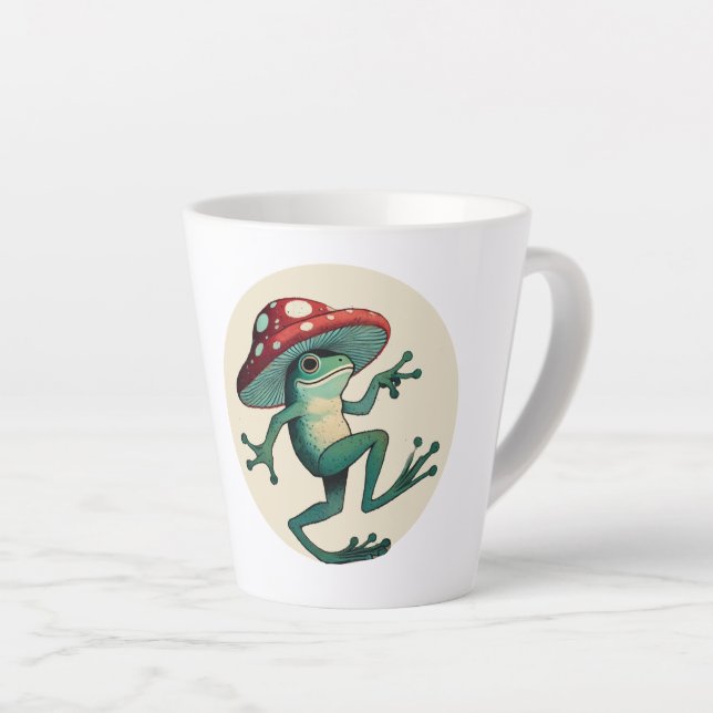 Mushroom Frog                                      Latte Mug (Right Angle)