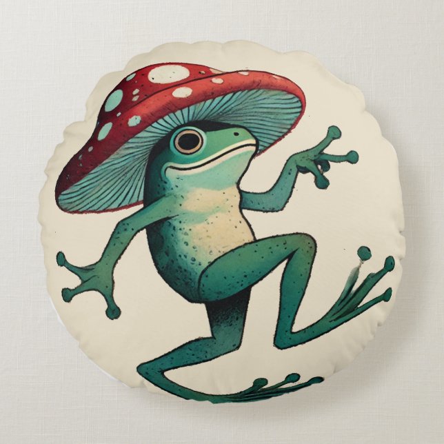 Mushroom Frog                                      Round Pillow (Front)