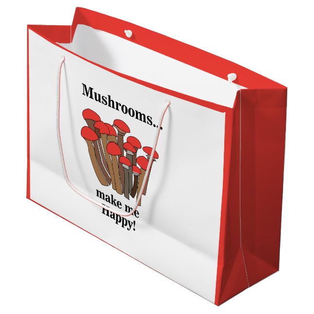Mushroom Fungi Red Mushrooms  Large Gift Bag (Front Angled)