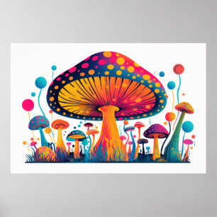 Mushroom fungus plant art. poster