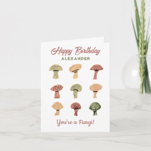 Mushroom Funny Birthday Card Personalized Fungi