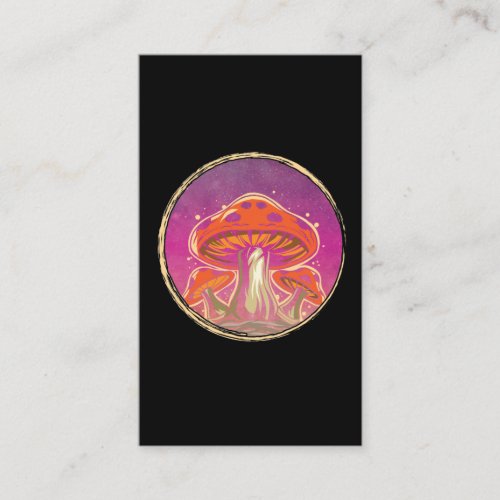 Mushroom Galaxy Psychedelic Graphic Business Card