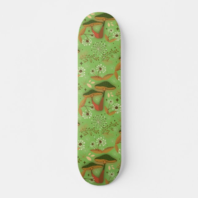 Mushroom Garden Geen Skateboard (Front)