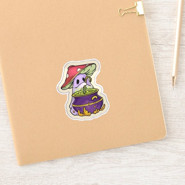 Mushroom Ghost Sticker (Notebook)