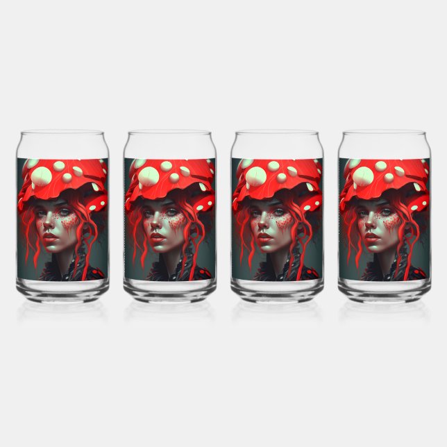 Mushroom girl 8 can glass (Front)