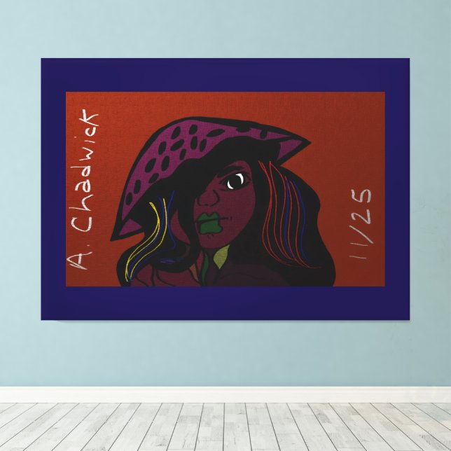 Mushroom Girl Canvas Print (Insitu(Wood Floor))