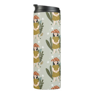 Mushroom girl thermal tumbler