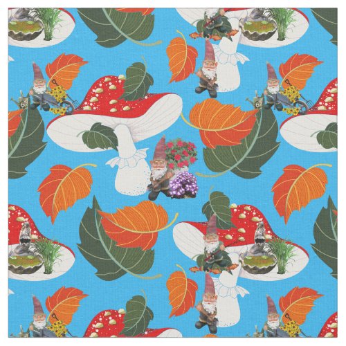 mushroom gnome fabric