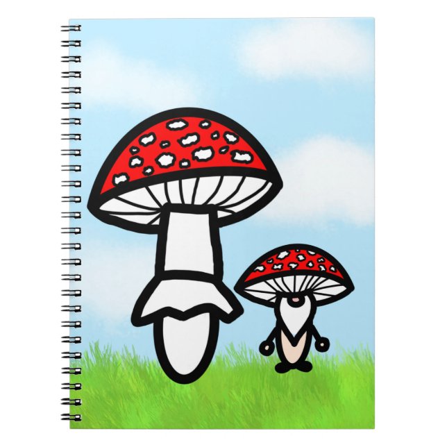 Mushroom Gnome with Mushroom Notebook (Front)