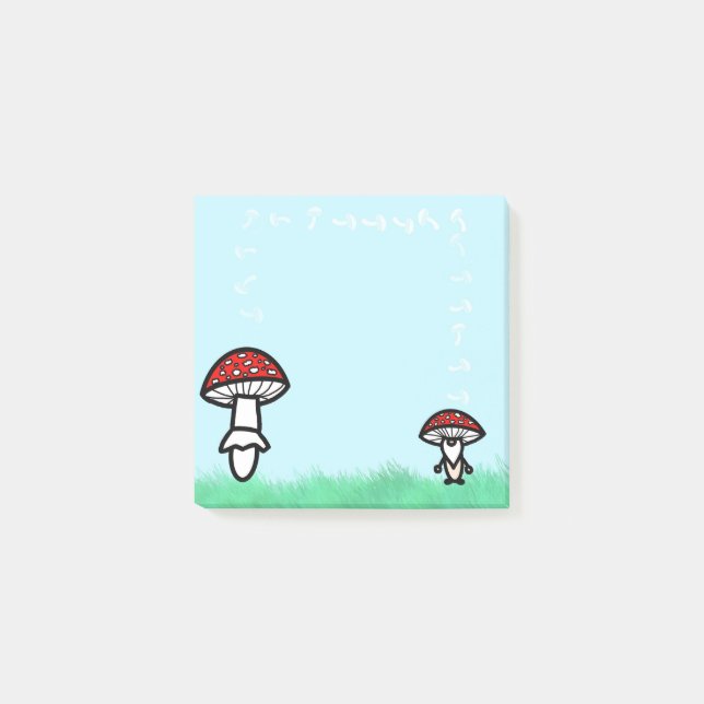 Mushroom Gnome with Mushroom Post It Notes (Front)