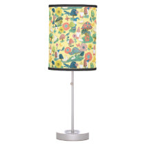 Mushroom, gnomes, bunnies garden party table lamp