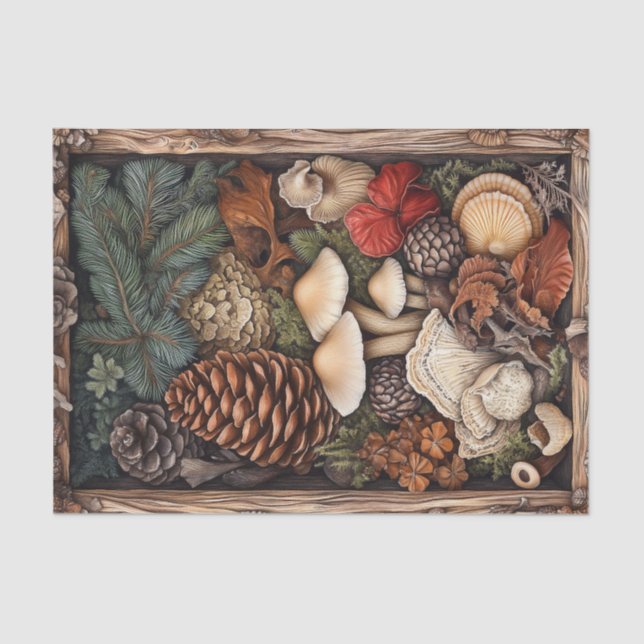 Mushroom Goblincore Witchy Nature Decoupage Tissue Paper (Front)