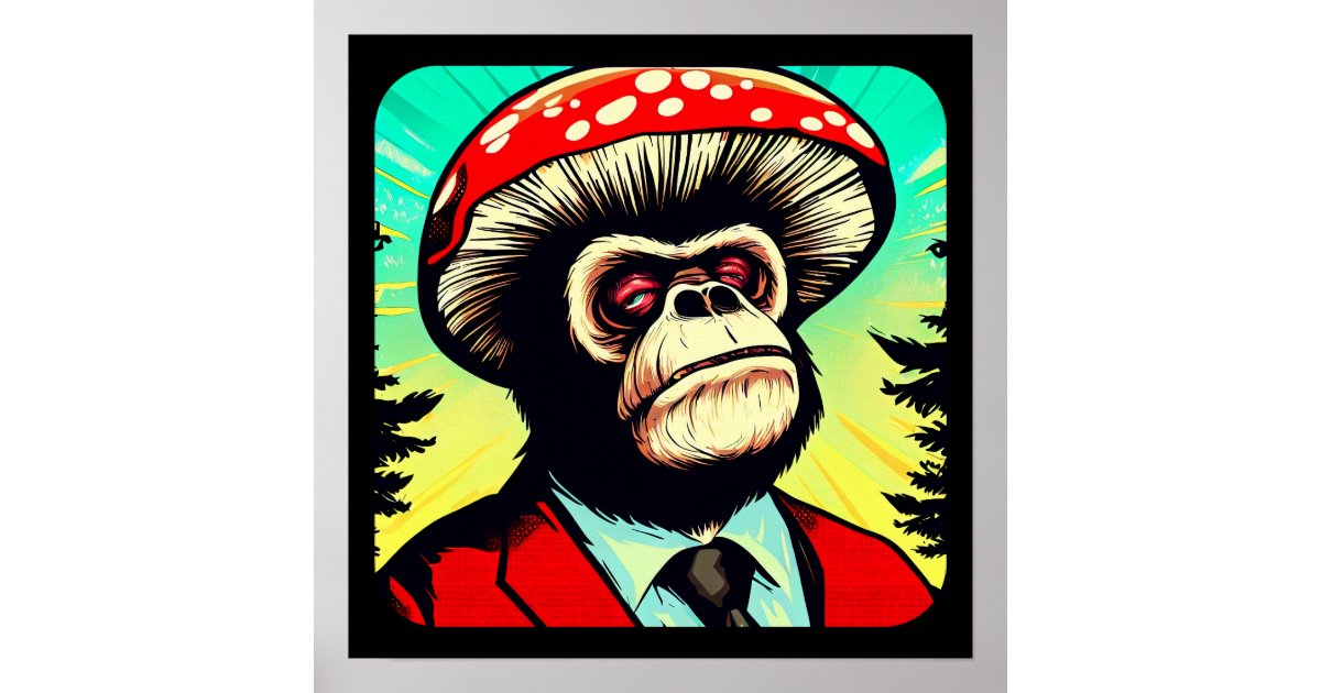 Mushroom Gorilla Poster | Zazzle