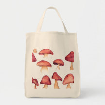 Mushroom - Grocery tote bag (100% cotton twill)