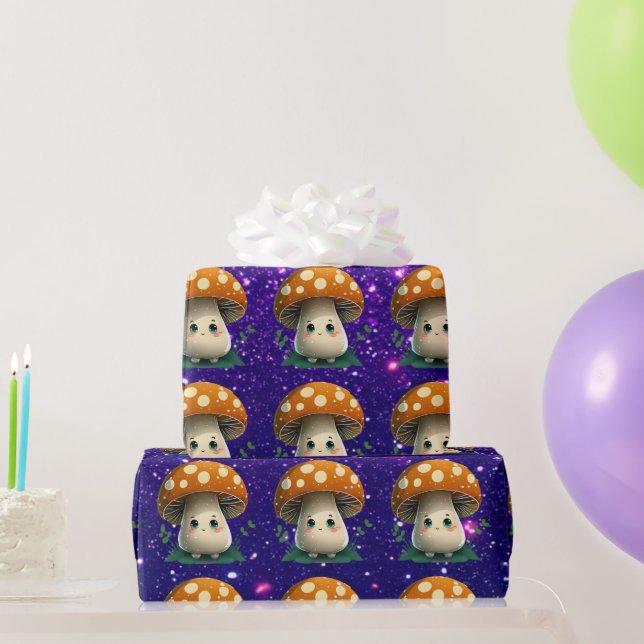 Mushroom Guardian Cute Charming Themed Inspired  Wrapping Paper (Party Gifts)