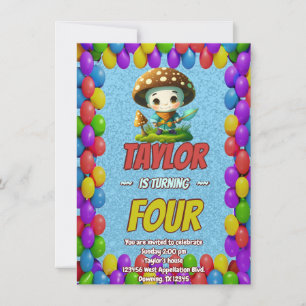 Mushroom Guardian Personalized Birthday Invite