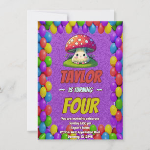 Mushroom Guardian Personalized Birthday Invite
