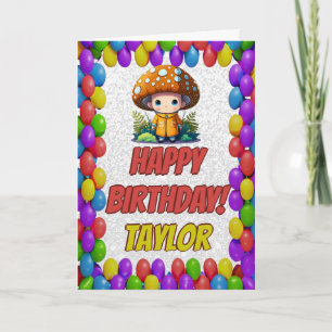 Mushroom Guardian Personalized Greeting Birthday Card