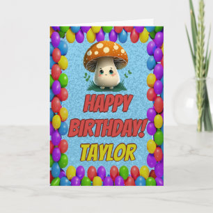 Mushroom Guardian Personalized Greeting Birthday Card