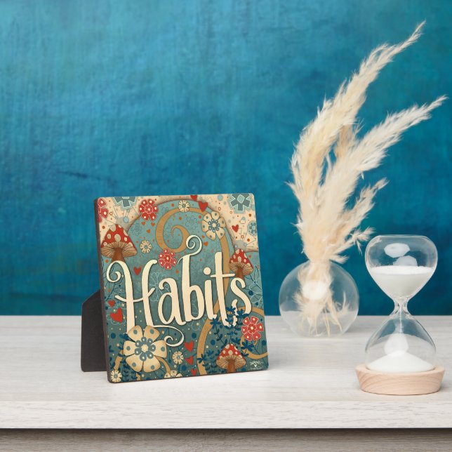 Mushroom Habits Inspirational Floral Pretty Plaque (Insitu)
