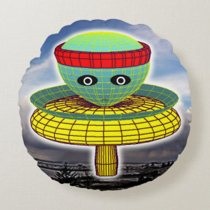 Mushroom Head  Round Pillow
