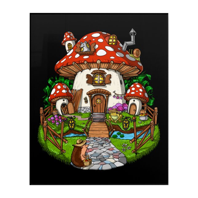 Mushroom House Acrylic Print (Front)