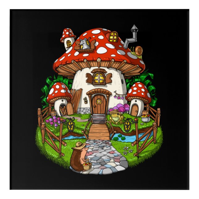 Mushroom House Acrylic Print (Front)
