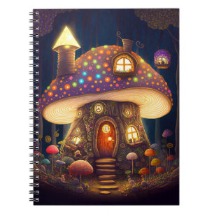 Mushroom House Fantasy Art Notebook