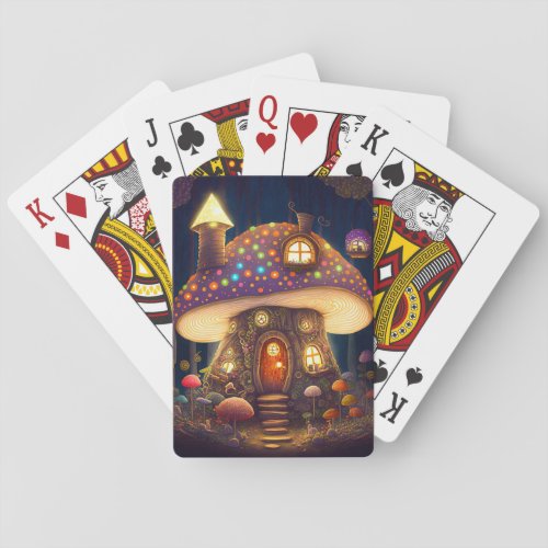 Mushroom House Fantasy Art Playing Cards