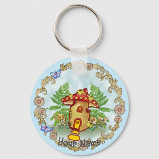 Mushroom House Keychain