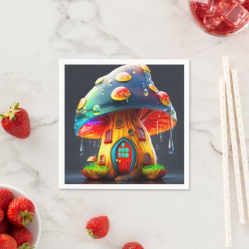 Mushroom House Napkins by MarblesPictures at Zazzle