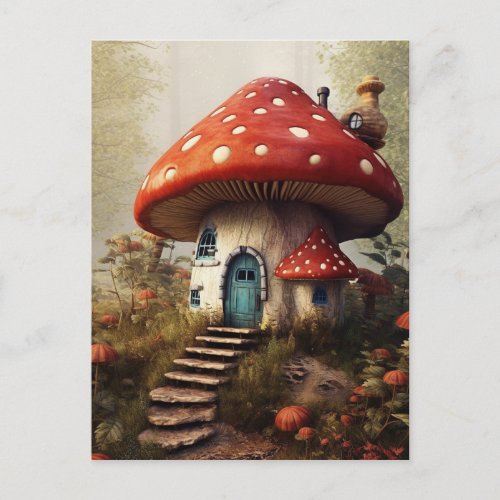 Mushroom House Postcard