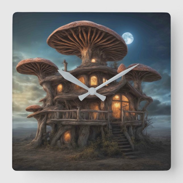 Mushroom House Wall Clock (Front)