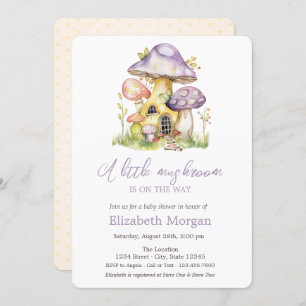 Mushroom Houses Polka Dots Baby Shower Invitation