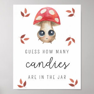 Mushroom - How many candies baby shower game Poster