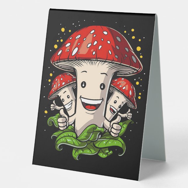 Mushroom Hunter Funny Magic Mushrooms Table Tent (Front)