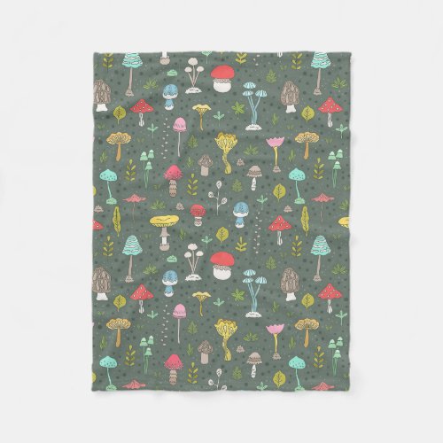 Mushroom Hunter I Love Mushrooms Fleece Blanket