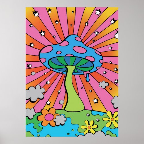 Mushroom Hunter Kidcore Mushroom Poster