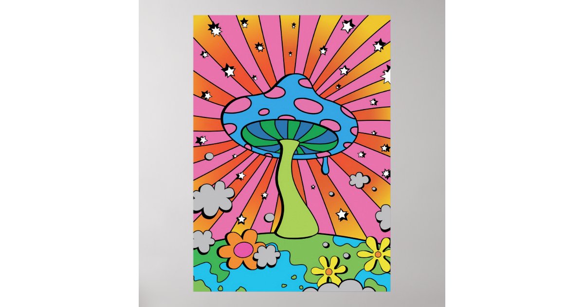 Mushroom Hunter Kidcore Mushroom Poster Zazzle