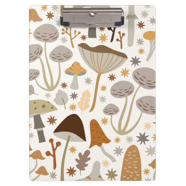Mushroom Hunter Mid Century Mushroom Clipboard (Front)