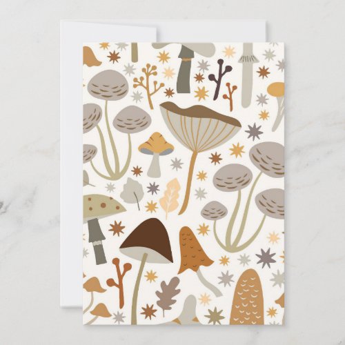 Mushroom Hunter Mid Century Mushroom Invitation