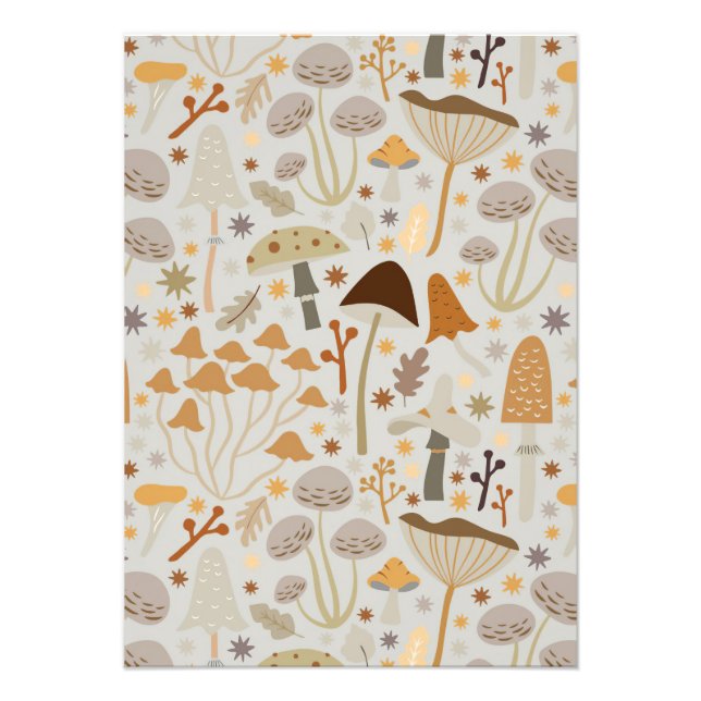 Mushroom Hunter Mid Century Mushrooms Photo Print (Front)