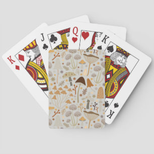 Mushroom Hunter Mid Century Mushrooms Poker Cards