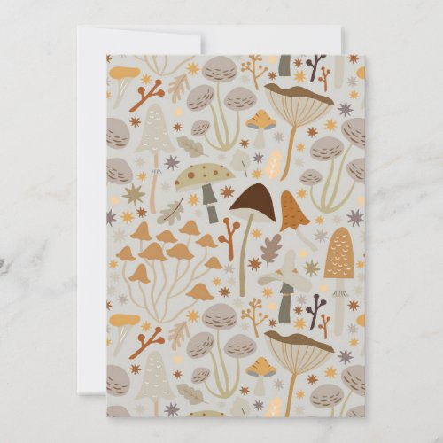 Mushroom Hunter Mid Century Mushrooms Thank You Card