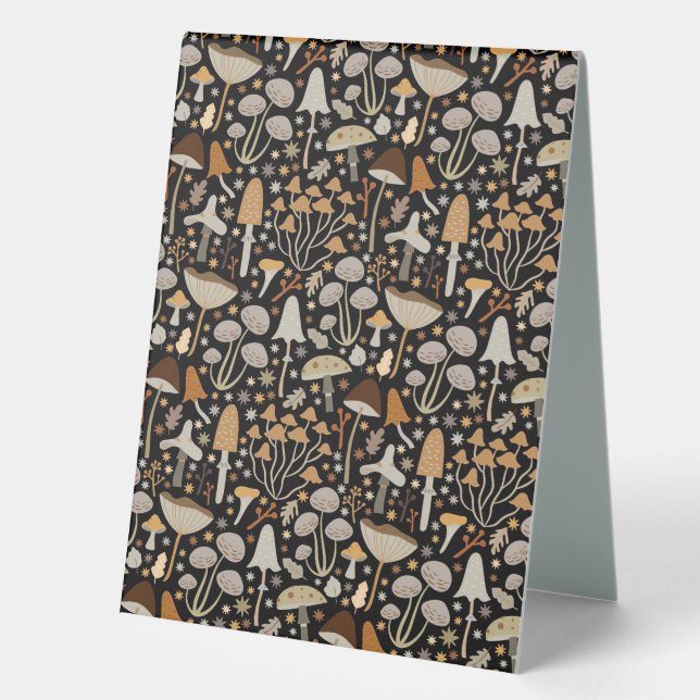 Mushroom Hunter Mid Mushrooms Table Tent (Front)